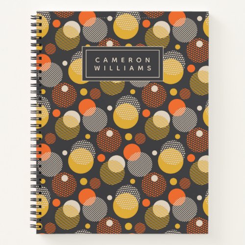 Add Your Name  Polka Dot Stripe Pattern Notebook