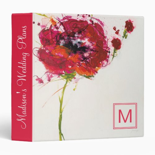 Add Your Name  Poppy on White 3 Ring Binder