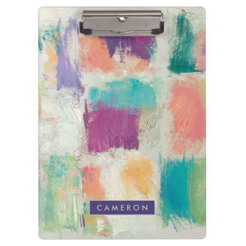 Add Your Name  Popsicles II Stone Abstract Print Clipboard