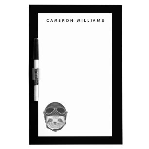 Add Your Name   Portrait Of Sloth   Vintage Helmet Dry Erase Board