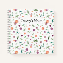 Add Your Name! Pretty Flower Notebook for Mom