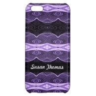 Add Your Name Purple and Black Abstract iPhone 5C Covers