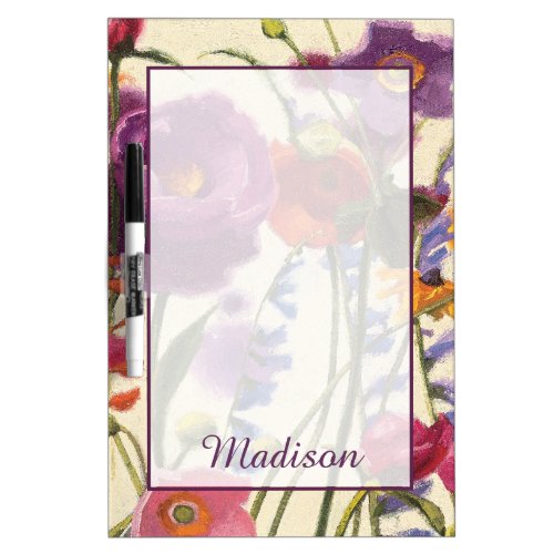 Add Your Name  Purple and Orange Poppy Melody Dry_Erase Board