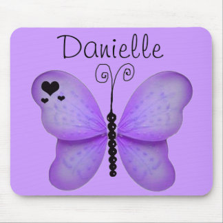 Add Your Name Purple Butterfly Mouse Pad