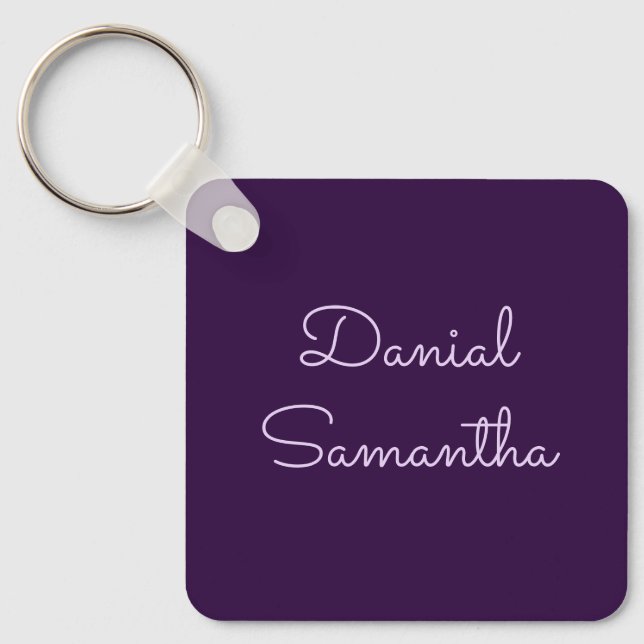 Add Your Name Purpule Personalized  Keychain (Front)