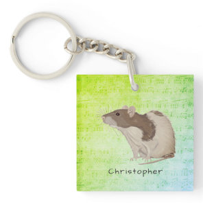 Add Your Name Rat Design Keychain
