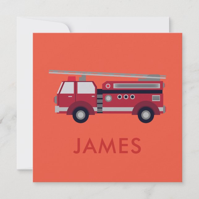 Add Your Name Red Fire truck Personalized (Front)