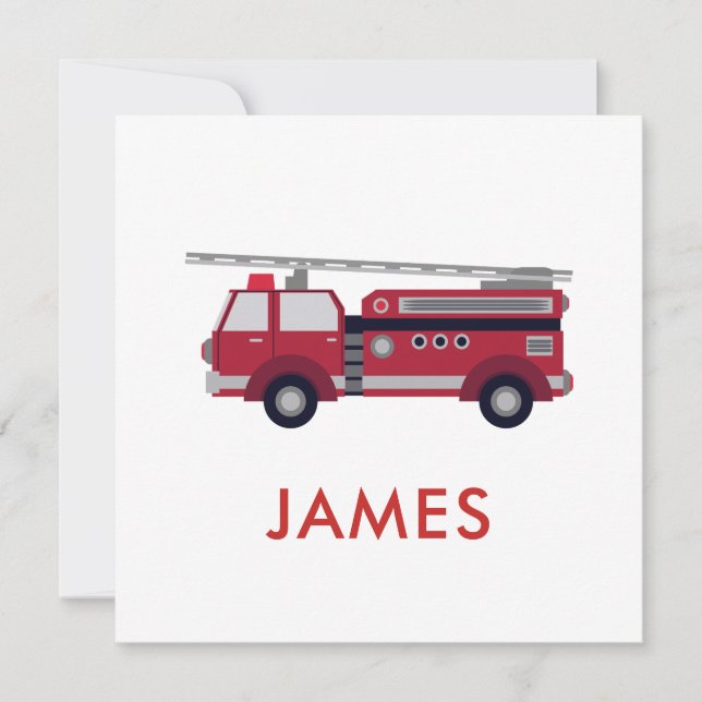 Add Your Name Red Fire truck Personalized (Front)