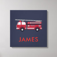 Add Your Name Red Fire truck Personalized
