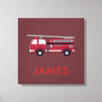 Add Your Name Red Fire truck Personalized