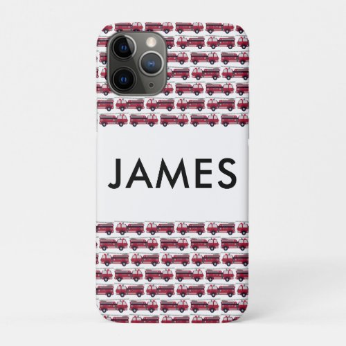 Add Your Name Red Fire truck Personalized iPhone 11 Pro Case