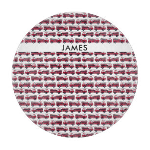 Add Your Name Red Fire truck Personalized Cutting Board