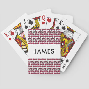 Add Your Name Red Fire truck Personalized Poker Cards