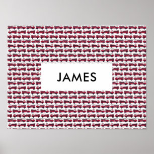Add Your Name Red Fire truck Personalized Poster