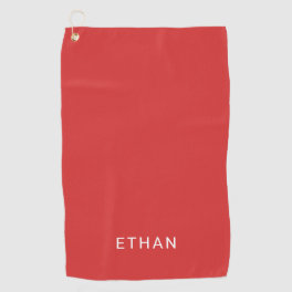 Add Your Name Red Golf Towel