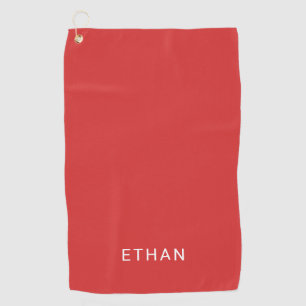 Add Your Name Red Golf Towel