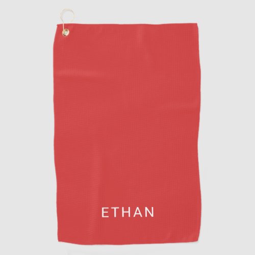 Add Your Name  Red Golf Towel