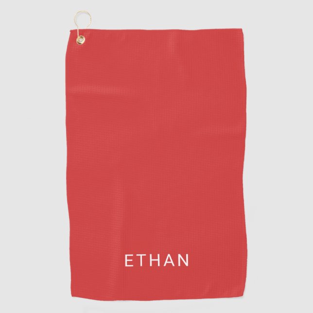 Add Your Name | Red Golf Towel (Front)