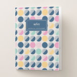 Add Your Name | Retro Semi-Circle Pattern Pocket Folder