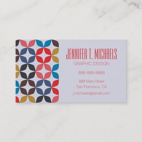 Add Your Name  Retro Vintage Star Pattern Business Card