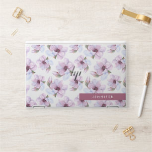 Add Your Name Romantic Floral Pattern HP Laptop Skin