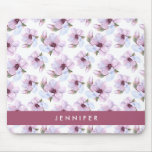 Add Your Name | Romantic Floral Pattern Mouse Pad