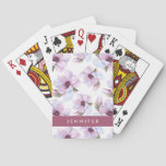 Add Your Name | Romantic Floral Pattern Poker Cards