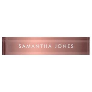 Add Your Name Rose Gold Business Desk Name Plate