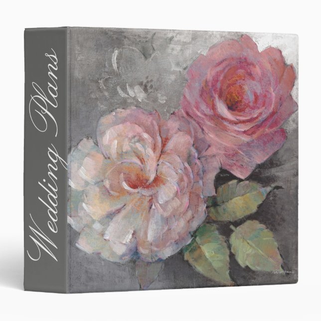 Add Your Name | Roses on Gray Binder (Front/Spine)