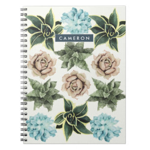 Add Your Name Row of Succulents Notebook