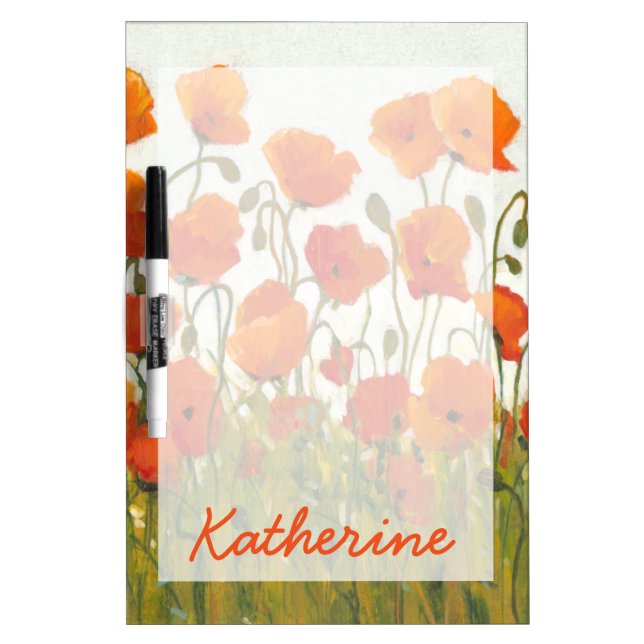 Add Your Name | Rows of Poppies I Dry-Erase Board (Front)