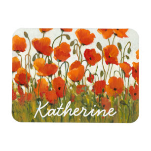 Add Your Name Rows of Poppies I Magnet