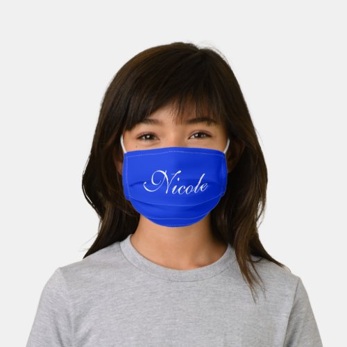 Add Your Name ROYAL BLUE Kids Cloth Face Mask