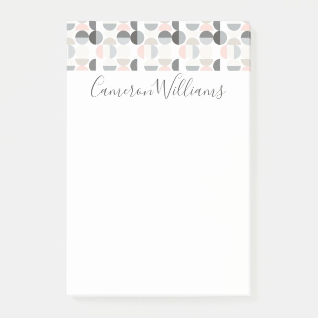 Add Your Name | Scandinavian Style Semi-Circle Post-it Notes (Front)