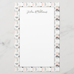 Add Your Name Scandinavian Style Semi-Circle Stationery