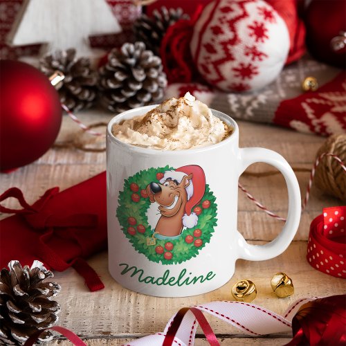 Add Your Name  Scooby in Wreath Coffee Mug