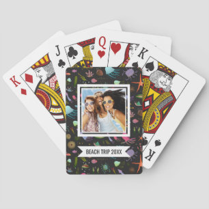Add Your Name Sea Critters Pattern Poker Cards