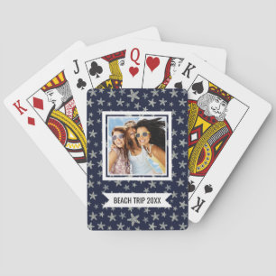 Add Your Name Sea Of Starfish Pattern Poker Cards