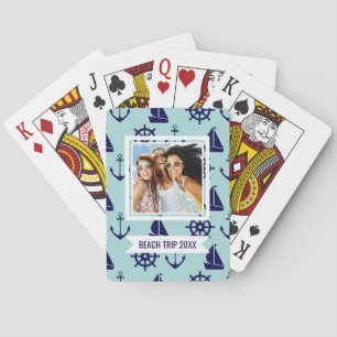 Add Your Name Seaside Pattern Poker Cards