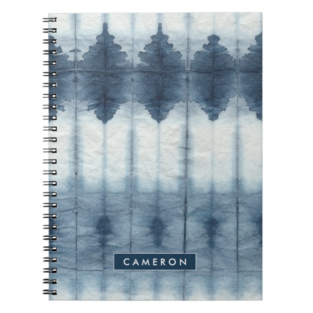 Add Your Name | Shibori Indigio Print Notebook (Front)
