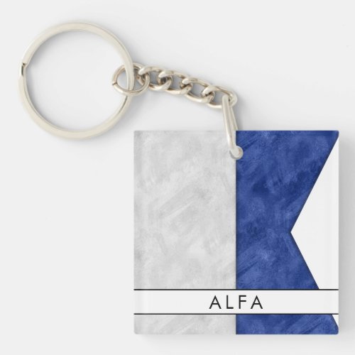 Add Your Name Signal Flag A Alfa  Alpha Nautical Keychain