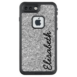 Add your name Silver  glitter printed personalized LifeProof FRĒ iPhone 7 Plus Case