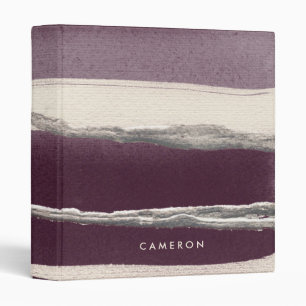 Add Your Name Silver Rose Purple Abstract Binder