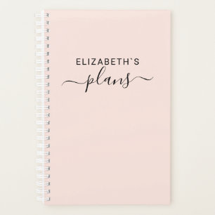Add Your Name Simple Blush Pink Planner