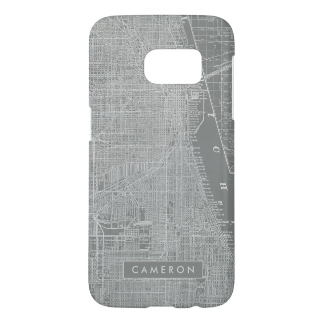 Add Your Name | Sketch of Chicago City Map Case-Mate Samsung Galaxy Case (Back)