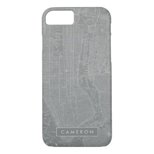 Add Your Name Sketch of New York City Map iPhone 8/7 Case