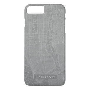 Add Your Name   Sketch of New York City Map iPhone 8 Plus/7 Plus Case
