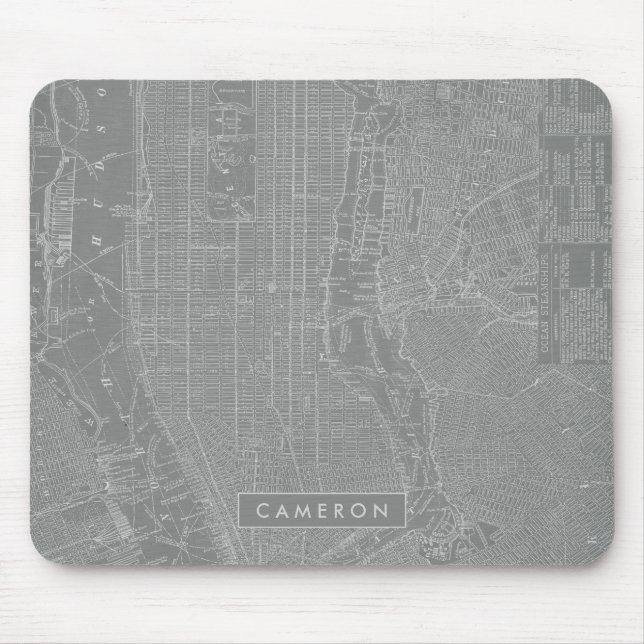 Add Your Name | Sketch of New York City Map Mouse Pad (Front)