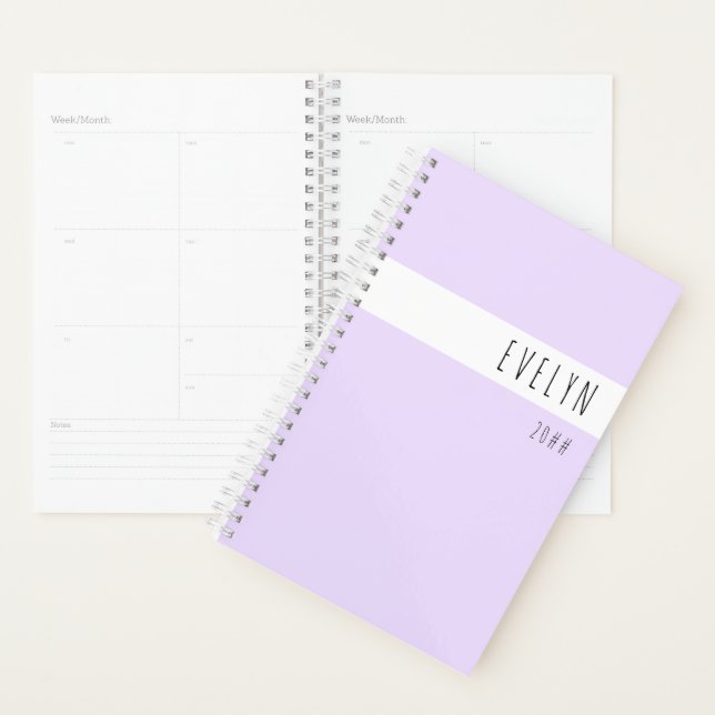 Add your Name Skinny Font Lavender 2023 Planner (Display)