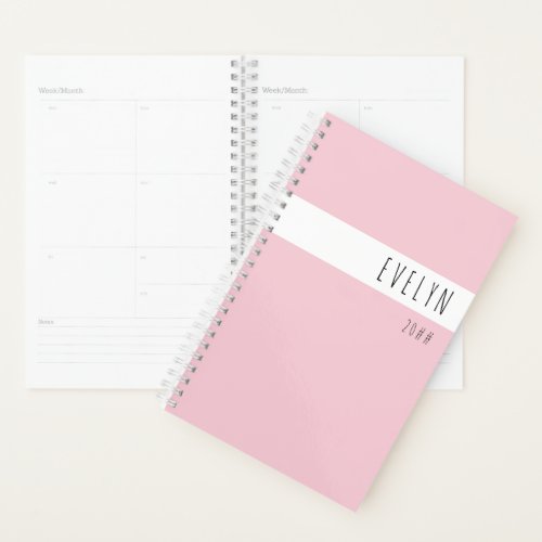 Add your Name Skinny Font Pretty Pink Planner